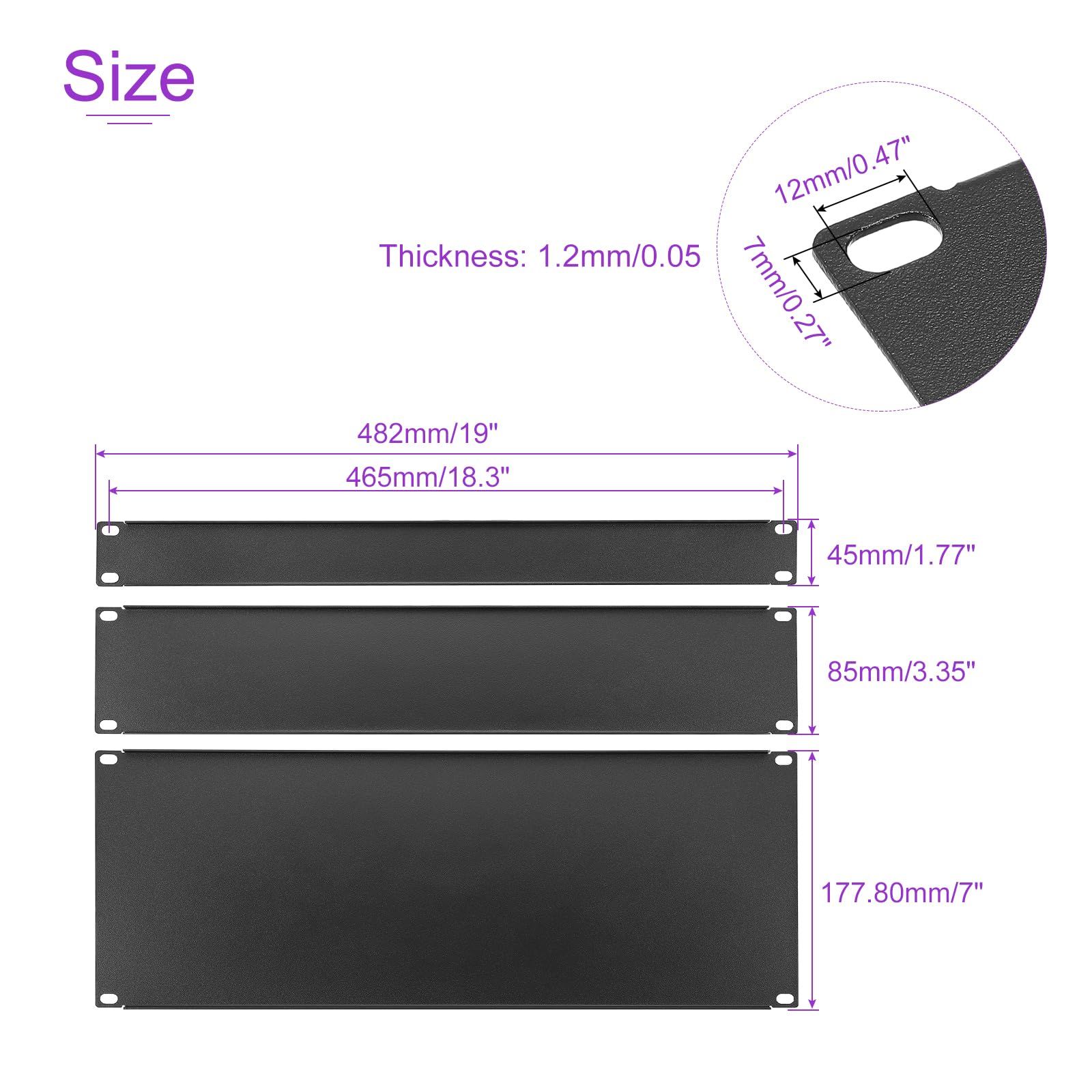DMiotech 6個 1U 2U 4U ブランクラックパネル 482 mm ラックマウントパネル 金属サーバーラックパネル ラックマウントパネルプレート エンクロージャ サーバーネットワークキャビネット用 CHRISTIANNAURATH_COM_BR