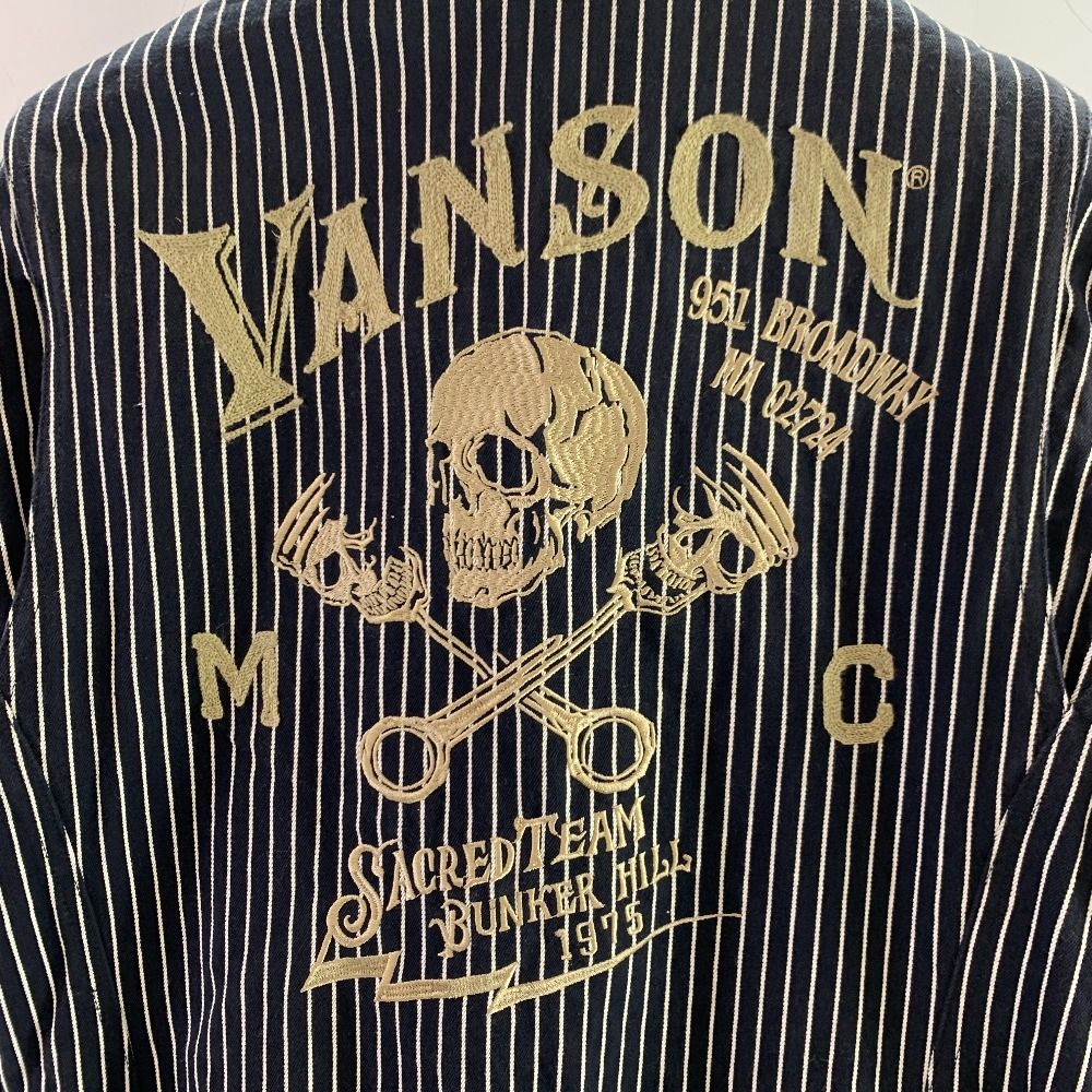 バンソン】オールインワン ツナギ クロスボーン スカル 刺繍 ワッペン