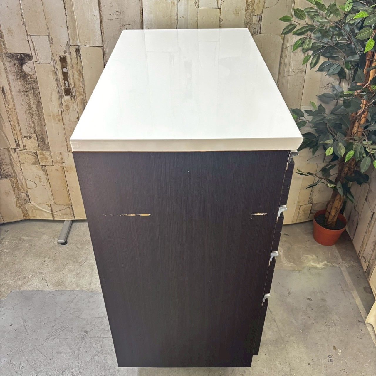 NITORI ニトリ レジューム 90QH-R DBR 食器棚 幅90cm キッチンカウンター ハイタイプ NEXPOTALLINN_EU