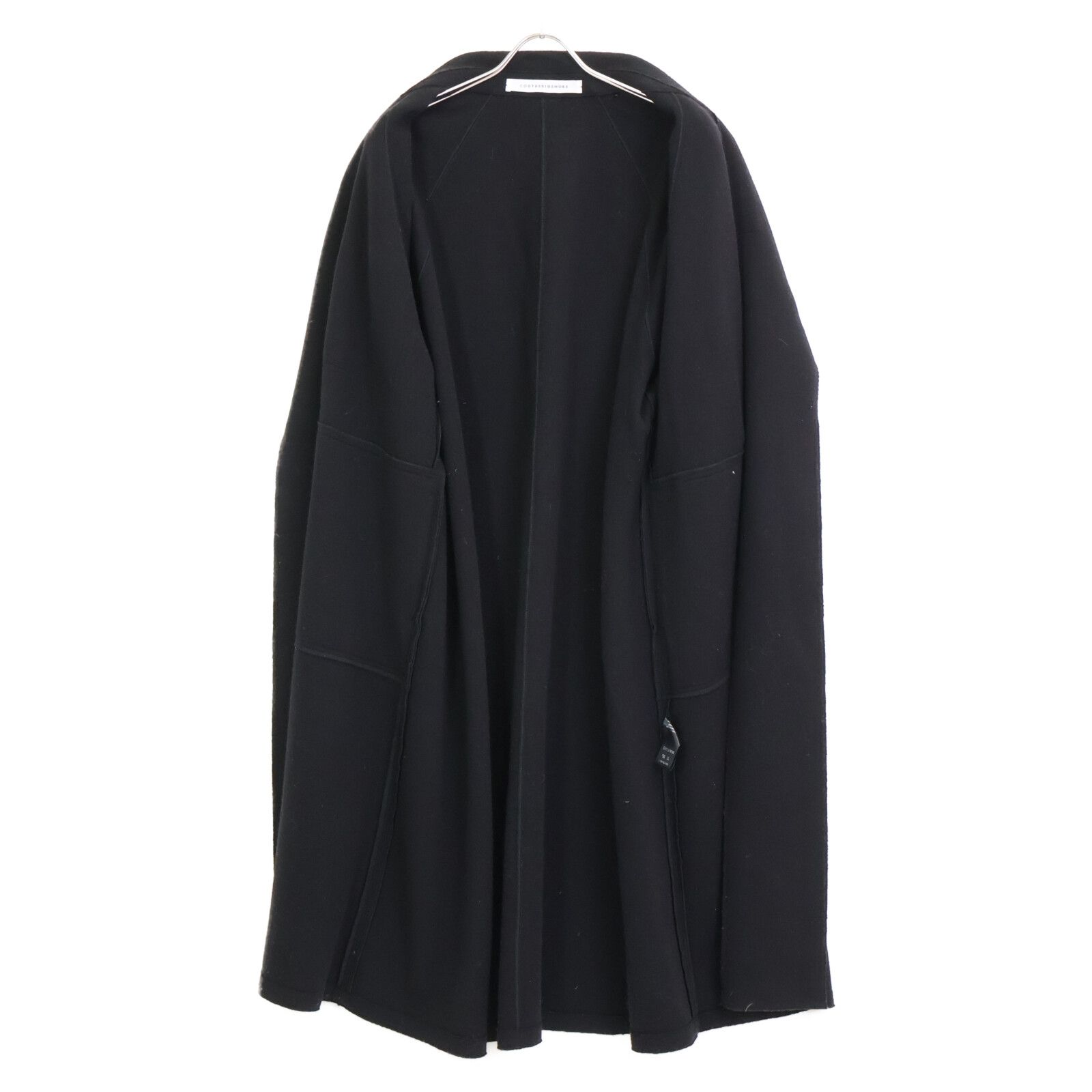 COGTHEBIGSMOKE コグザビッグスモーク 3802-224-201-1 ﾌﾞﾗｯｸ ｳｰﾙ×ﾅｲﾛﾝ ﾎﾞﾀﾝﾚｽ ﾍﾞﾙﾃｯﾄﾞﾄﾚﾝﾁｺｰﾄ 表記無し GULLKHAN_COM