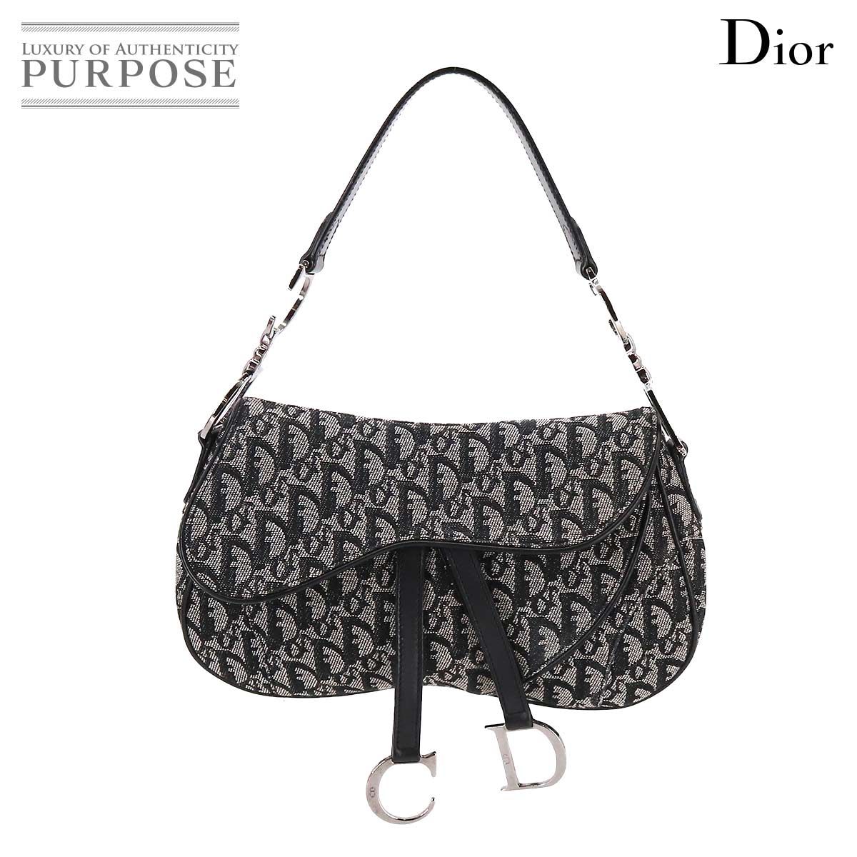 新品同様 クリスチャン ディオール Christian Dior トロッター ダブルサドルバッグ ショルダー バッグ キャンバス レザー  90184207 - メルカリ