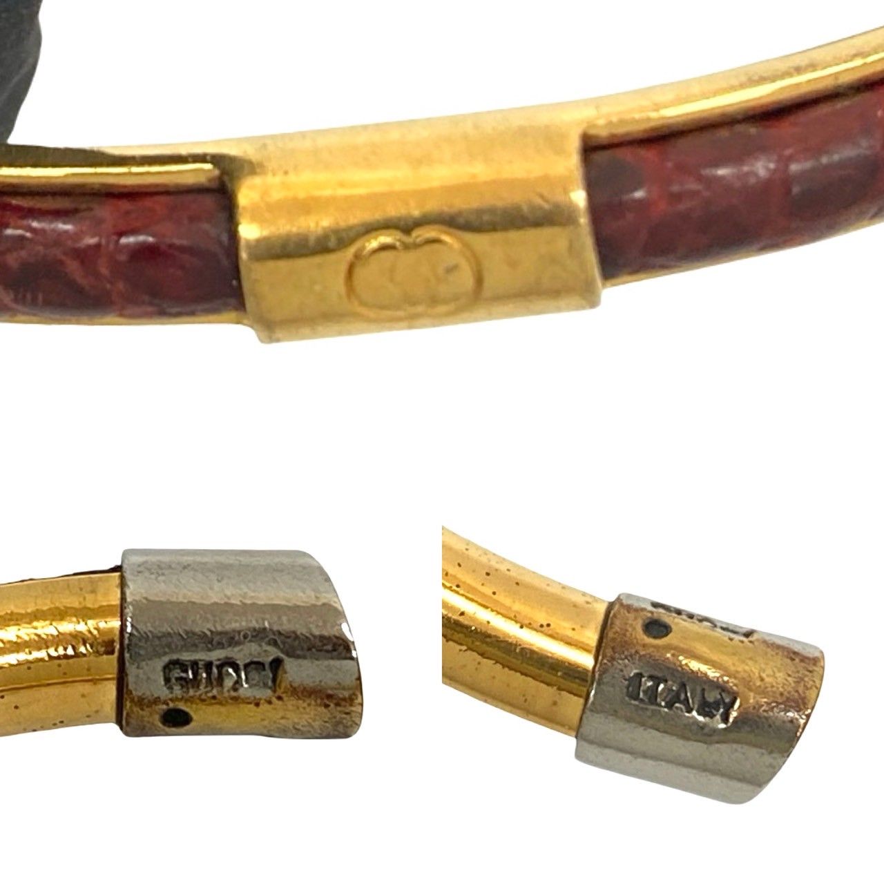 7373⭐ グッチ 3連デザイン ヴィンテージ レザー バングル GUCCI 7373⭐ グッチ 3連デザイン ヴィンテージ レザー バングル GUCCI