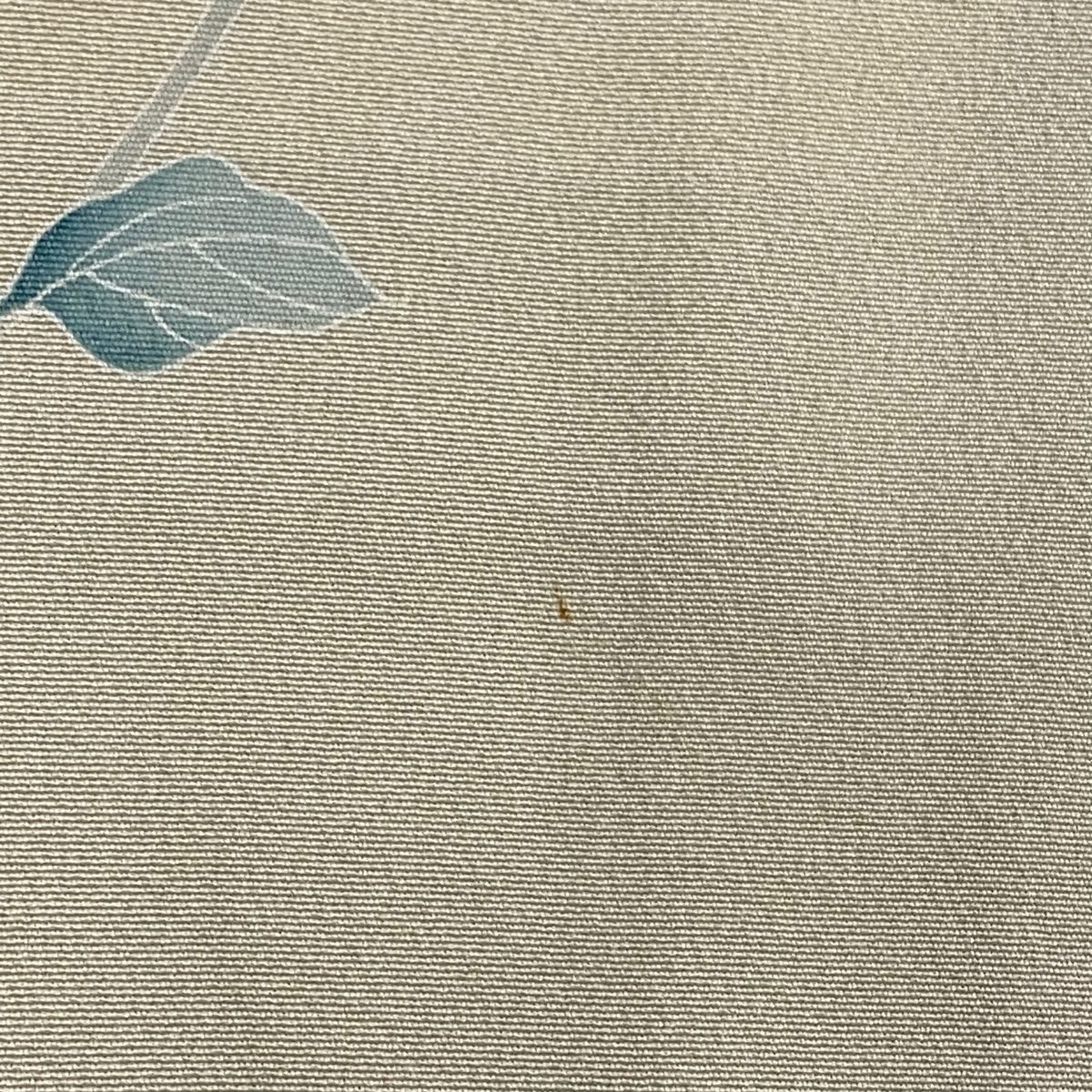 反物　絹　長襦袢地　ぼかし薄緑【未仕立て】 訪問着 身丈158cm 裄丈65.5cm M 袷 百貫達雄 落款 枝花 草花