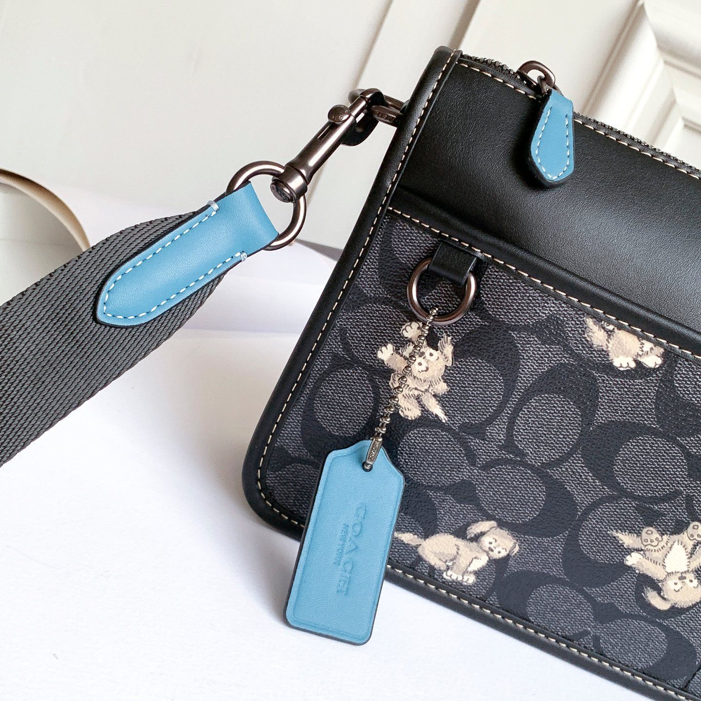 COACH◇ショルダーバッグ/レザー/ブルー/無地/CC131 - メルカリ 