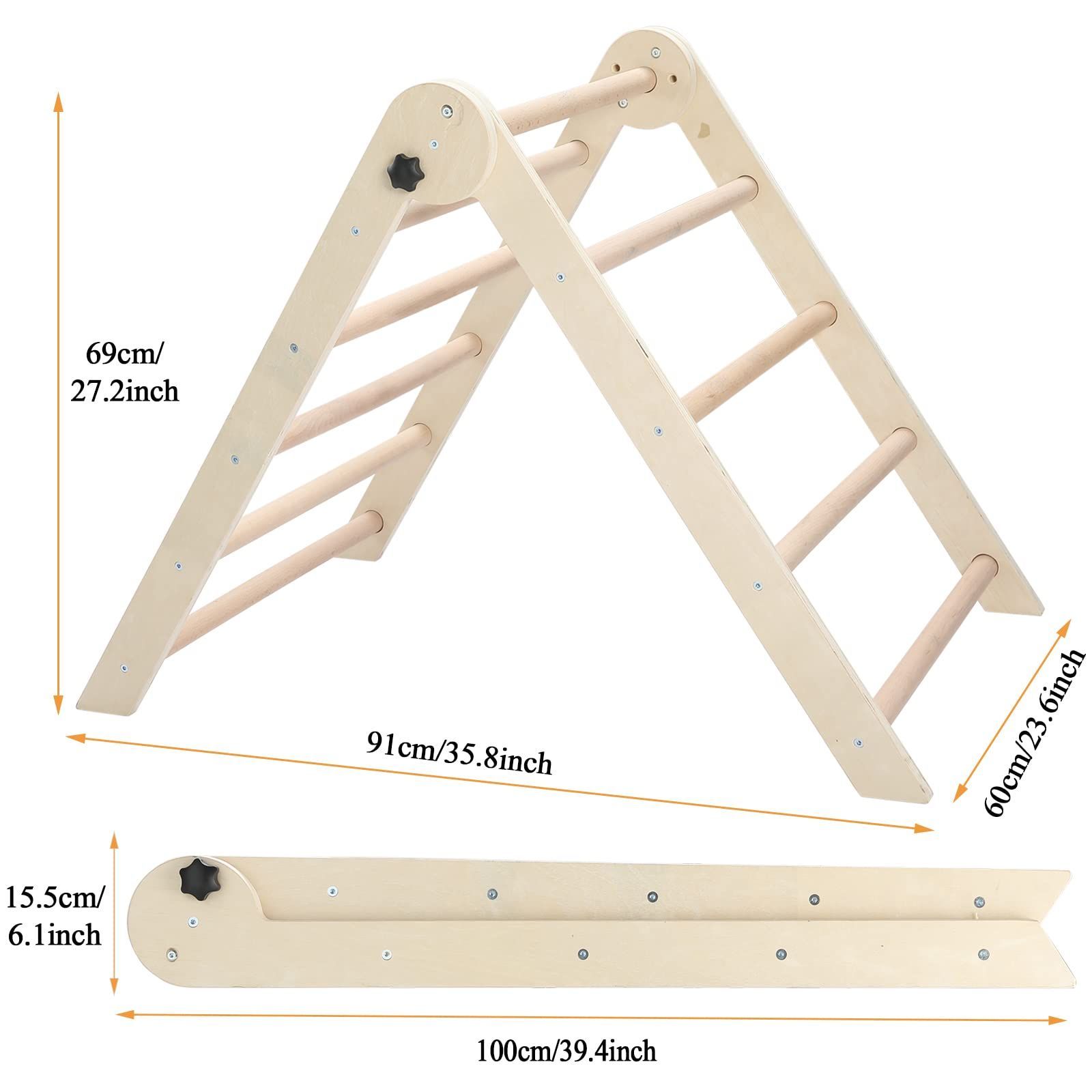 数量限定】1～6歳の男女向けキッズ屋内クライマー、ジム遊び 、 クライミングおもちゃ ピクラートライアングル 1 in 滑り台付き折りたたみ式木製 クライミングトライアングル、幼児向け3 - メルカリ