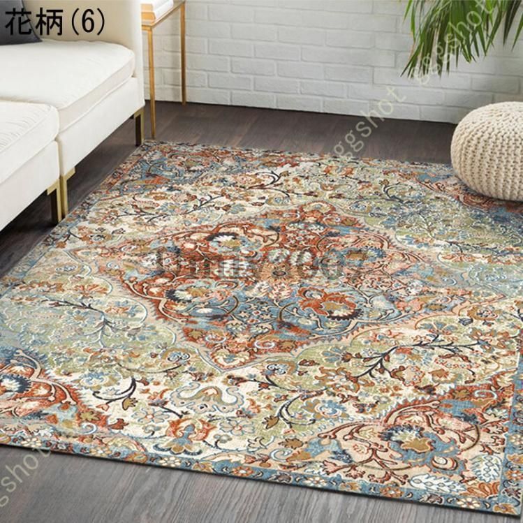 アンティーク】昭和レトロ 花柄 絨毯 カーペット ラグマット 古道具 古