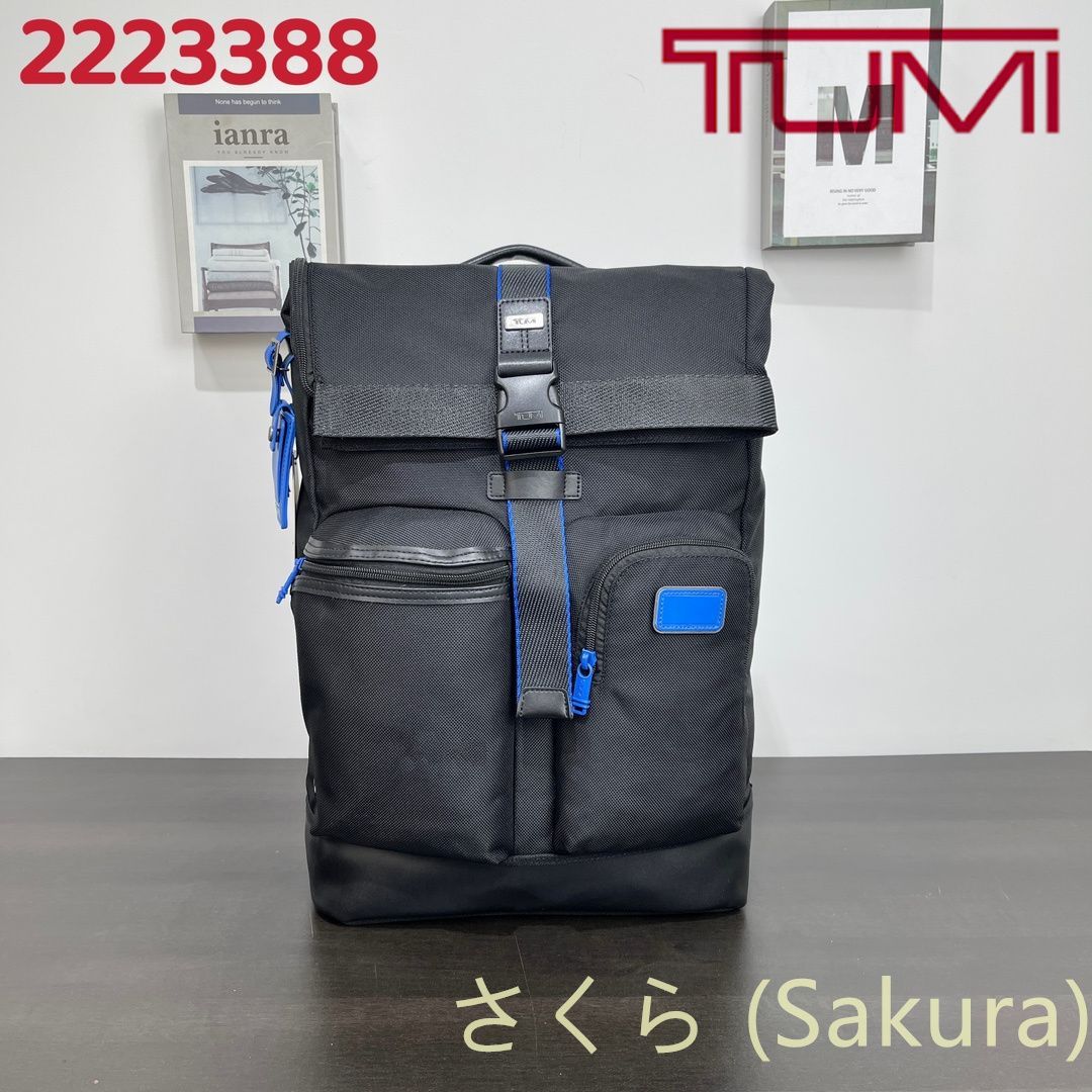 TUMI ロール トップ バックパック 2223388 ブルーブラック