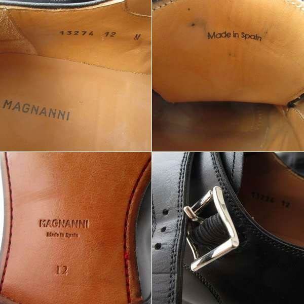 MAGNANNI SELECTION ダブルモンクストラップ 美品 高級品 MAGNANNI ダブル モンクストラップ 黒 12M 30cm