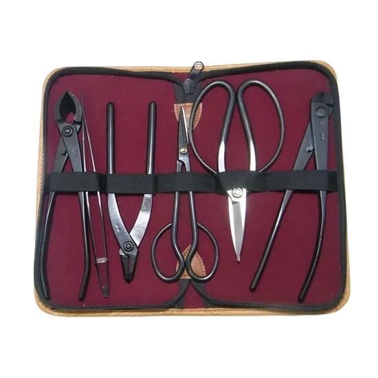 盆栽道具 6点組 No.175 セット内容 又枝切 No.3A さつき鋏 No.35A 針金切 No.511 ピンセット No.64G 盆栽鋏 No.40E やっとこ No.48A 植木 庭木 兼進作