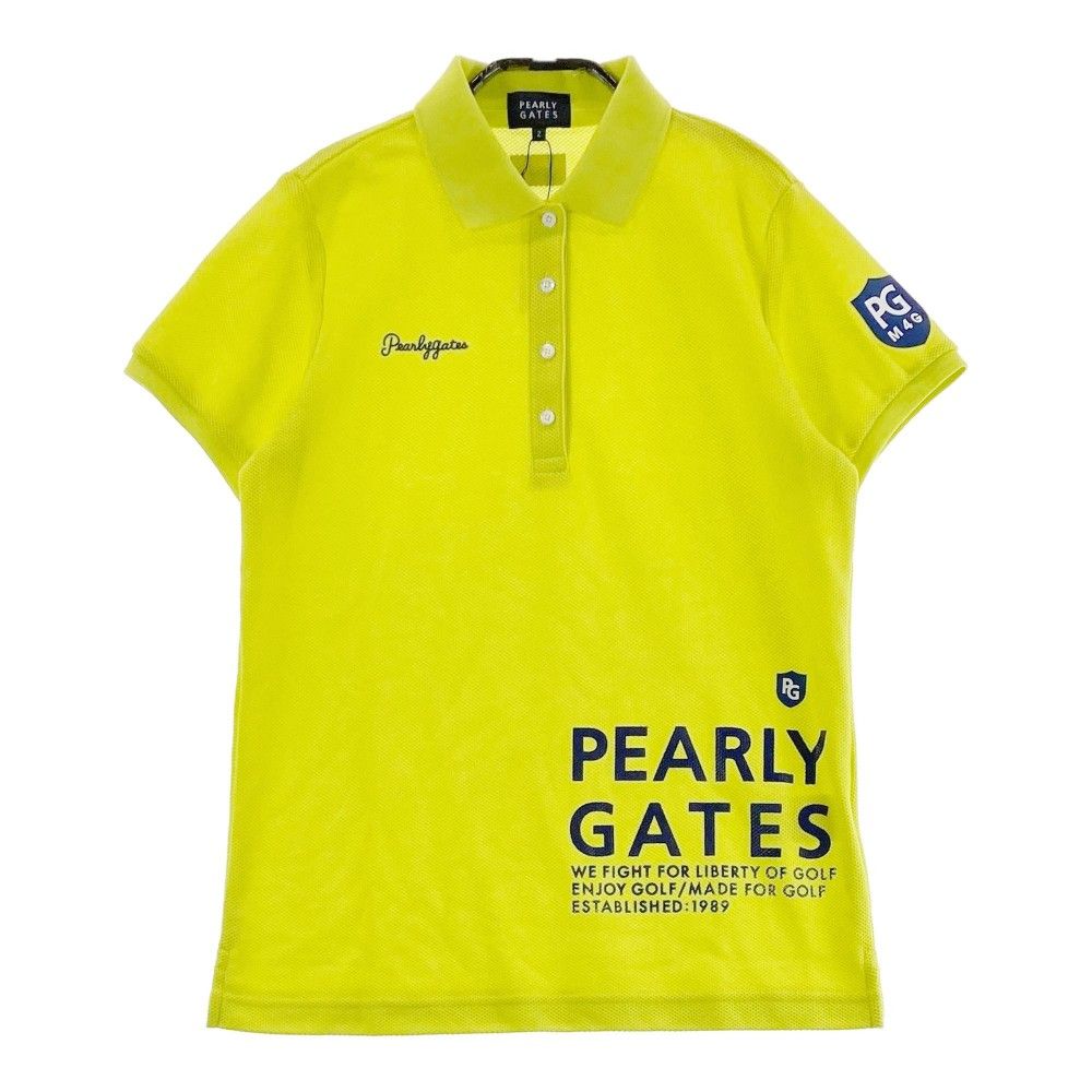 サイズ 2 PEARLY GATES パーリーゲイツ 2025年モデル 半袖ポロシャツ イエロー系 240101278154 ゴルフウェア レディース ストスト