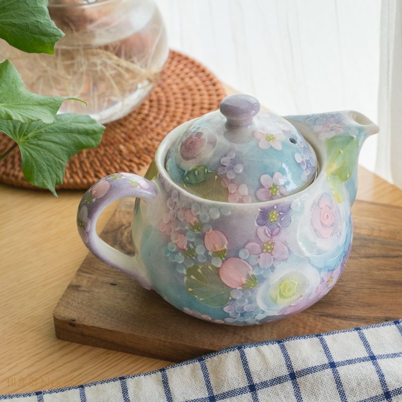 新品 手作り手描き 陶器急須 蓋付き 風景画 新品 手作り手描き 陶器急須 蓋付き 風景画