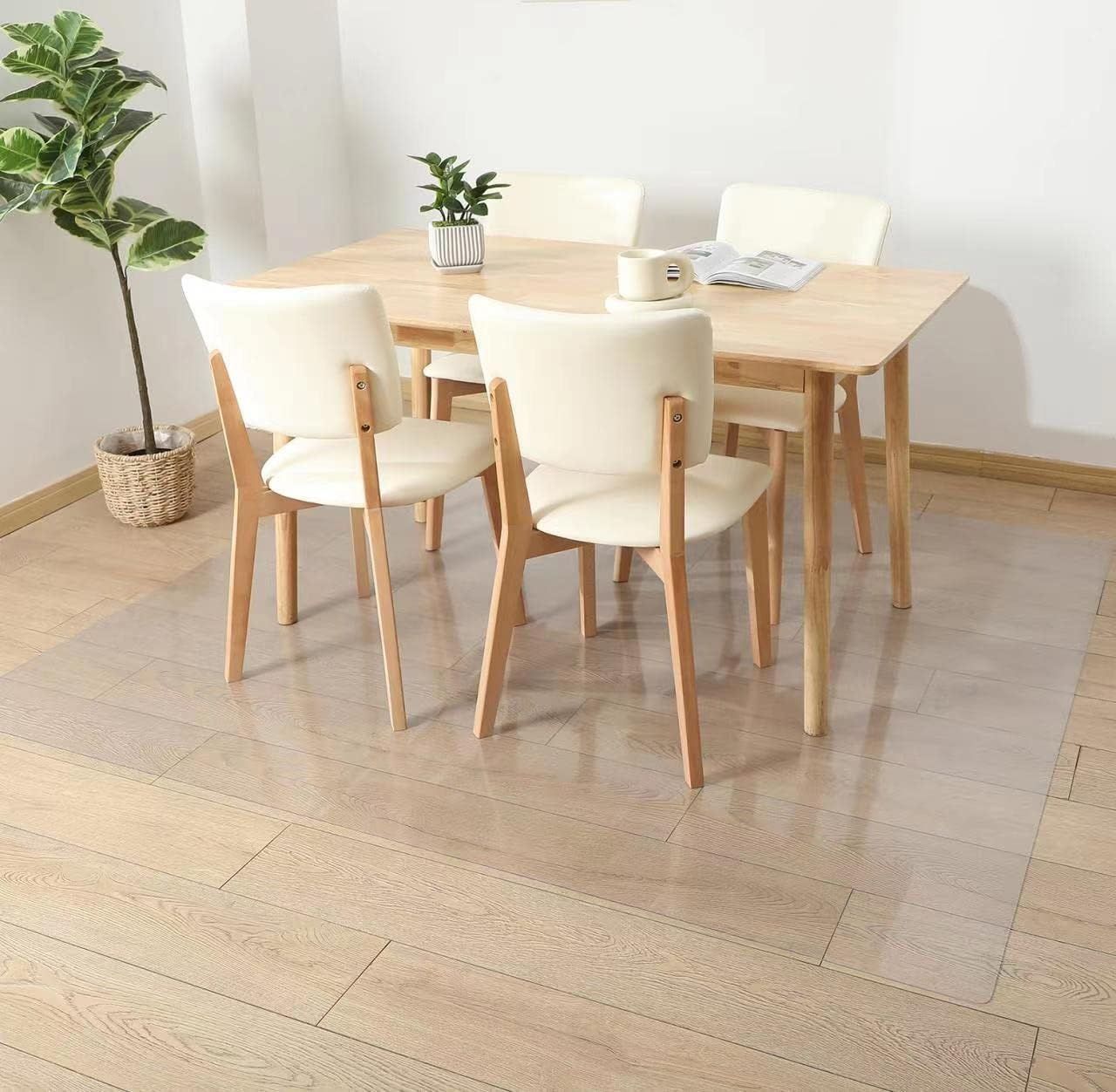 Size 150*190cm ダイニングマット テーブルマット 150×190 クリア PVC 特大サイズ 厚さ1.5mm 透明マット ソフト 撥水 さっと拭ける おしゃれ 汚れ防止 床保護 お手入れ簡単 床暖房対応 滑り止め付 150*190cm