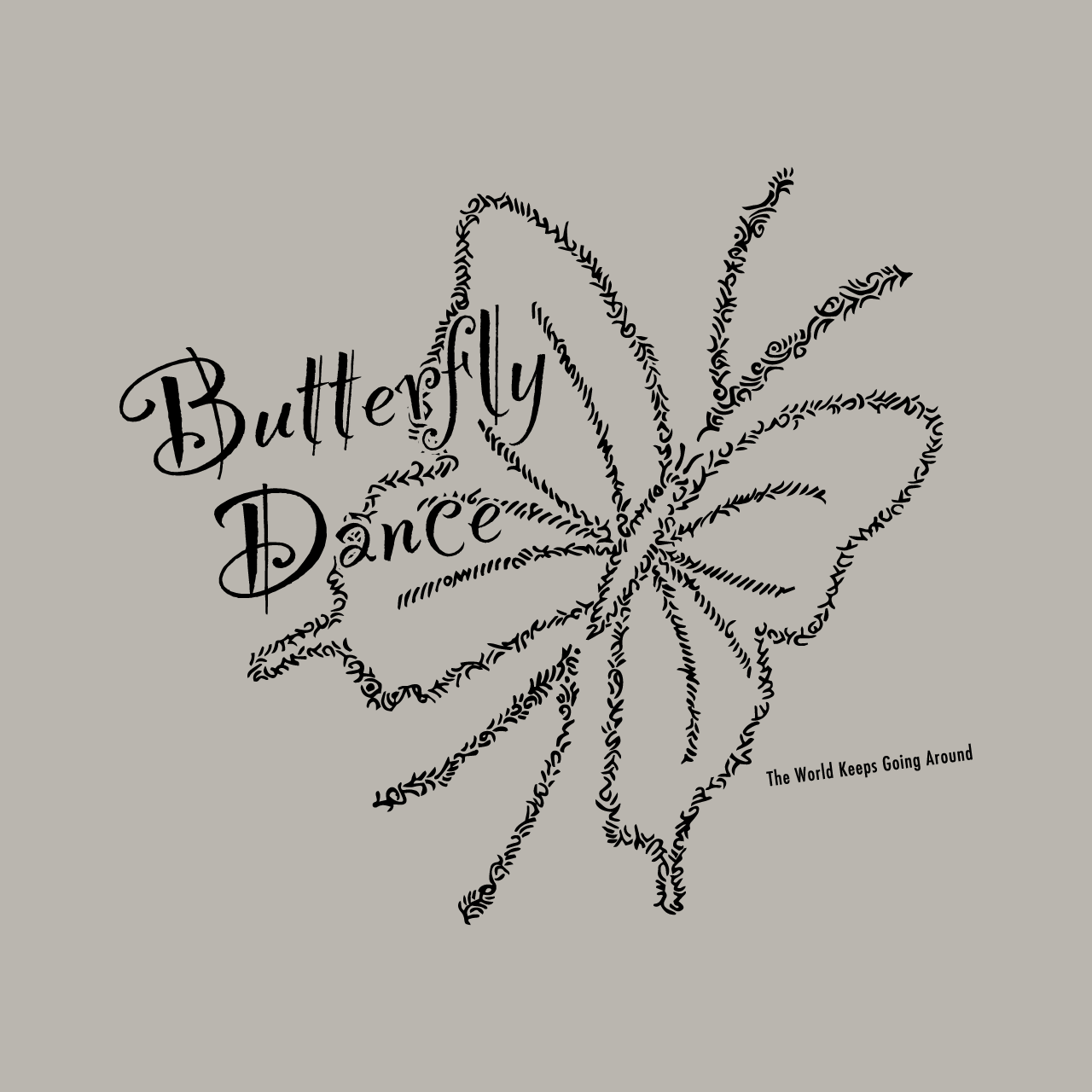 グラフィックTシャツ　Butterfly Dance Mono / White