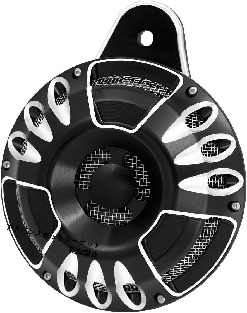 バイク ホーンカバー Harley ソフテイル用 2000-2017 CNC加工 アルミ製 黒 BRIGHTFACE_UK