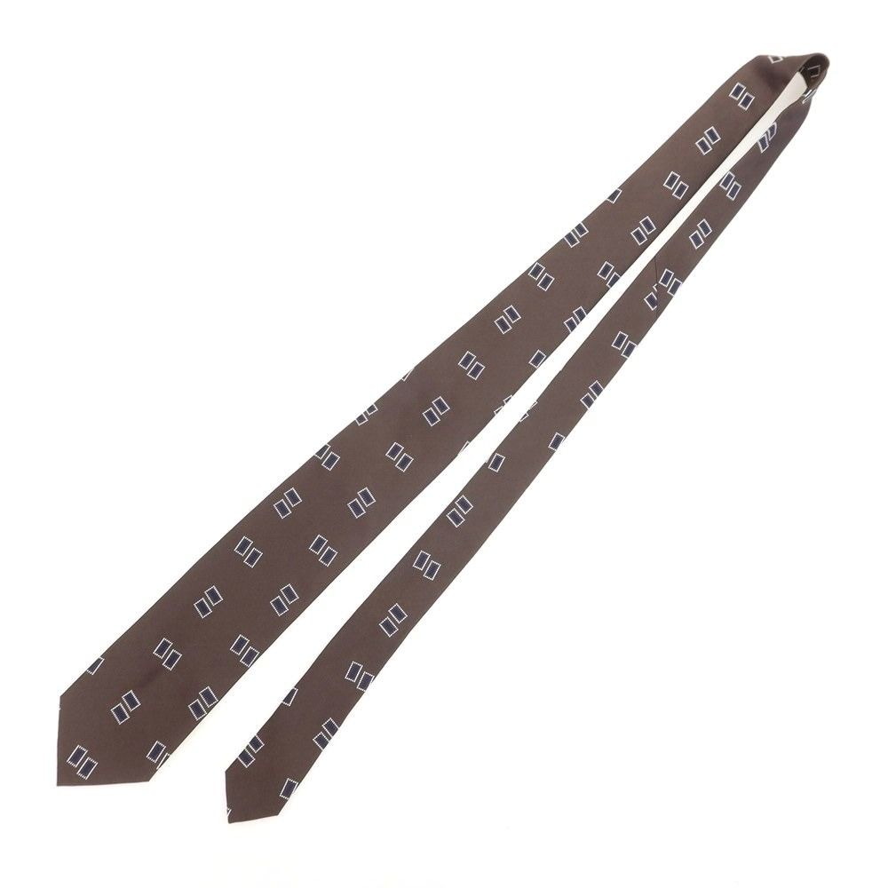 ニッキー nicky シルク 小紋柄ネクタイ ダークブラウンxネイビー メンズ