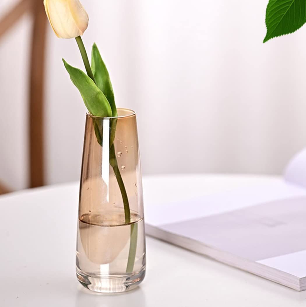 ZYVAHEHP 花瓶 ガラス 花瓶 おしゃれ 一輪挿し 北欧 花器 花瓶 小さい 装飾家の装飾 可愛い イエロー 15CM - メルカリ
