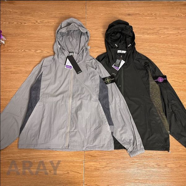 Stone Island 機能性メッシュ屋外防風、防水、UV 防止日焼け止めジャケット