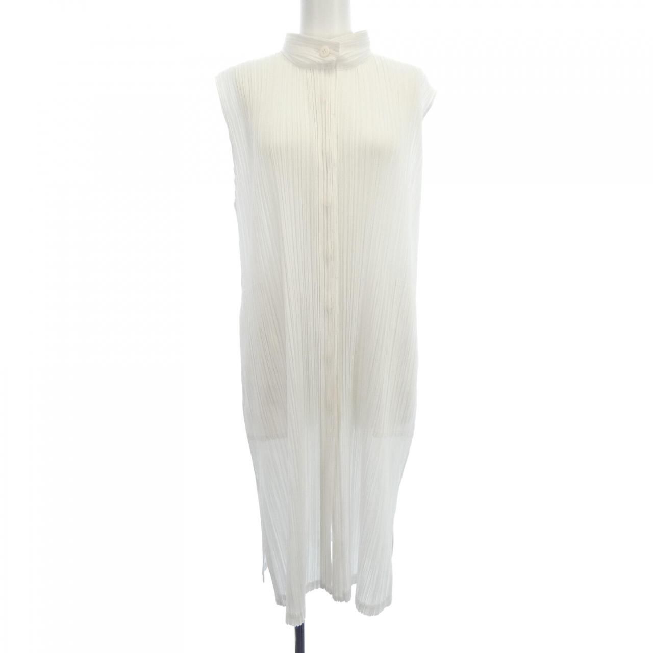 プリーツプリーズ イッセイミヤケ ジップロングベスト ジレ ノースリーブ アート イッセイミヤケ プリーツプリーズ ロングベスト プリーツプリーズ