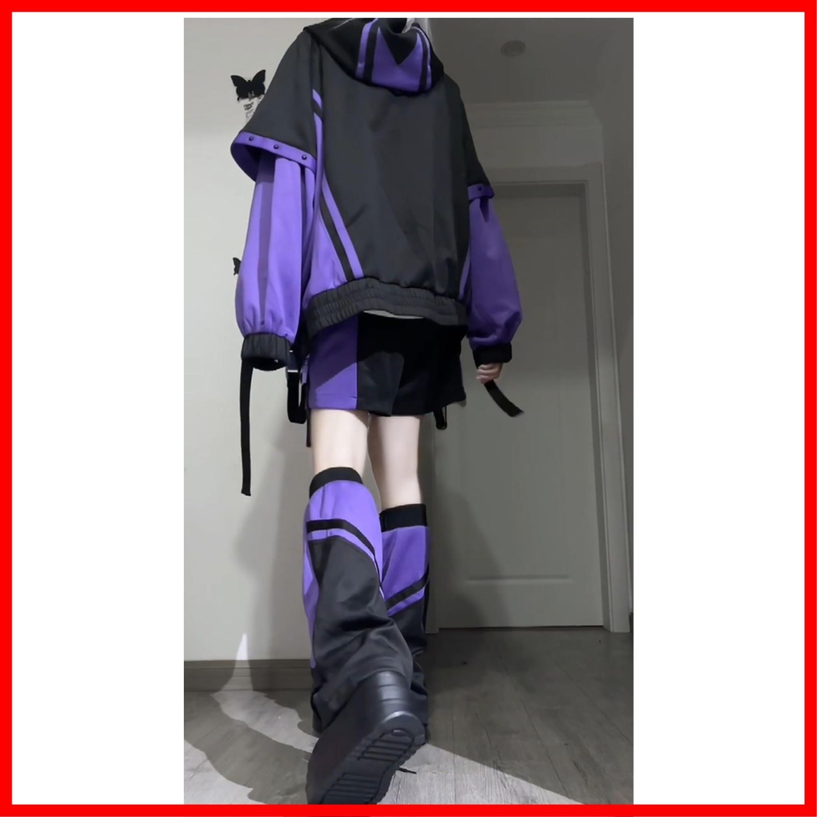 XHSUKADO] 地雷系 パーカー 機能服 サブカル系 ジップ