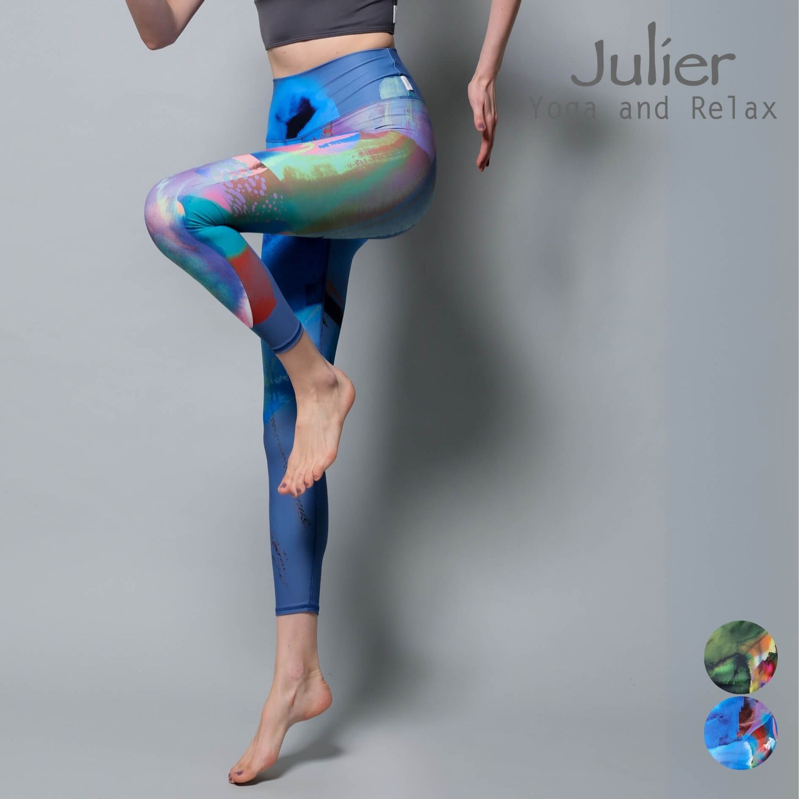 新品・未使用★Julier★グリーン ハイウエスト レギンス 新品 Julier ジュリエ ヨガウェア レギンス kanakoSasaki コラボ