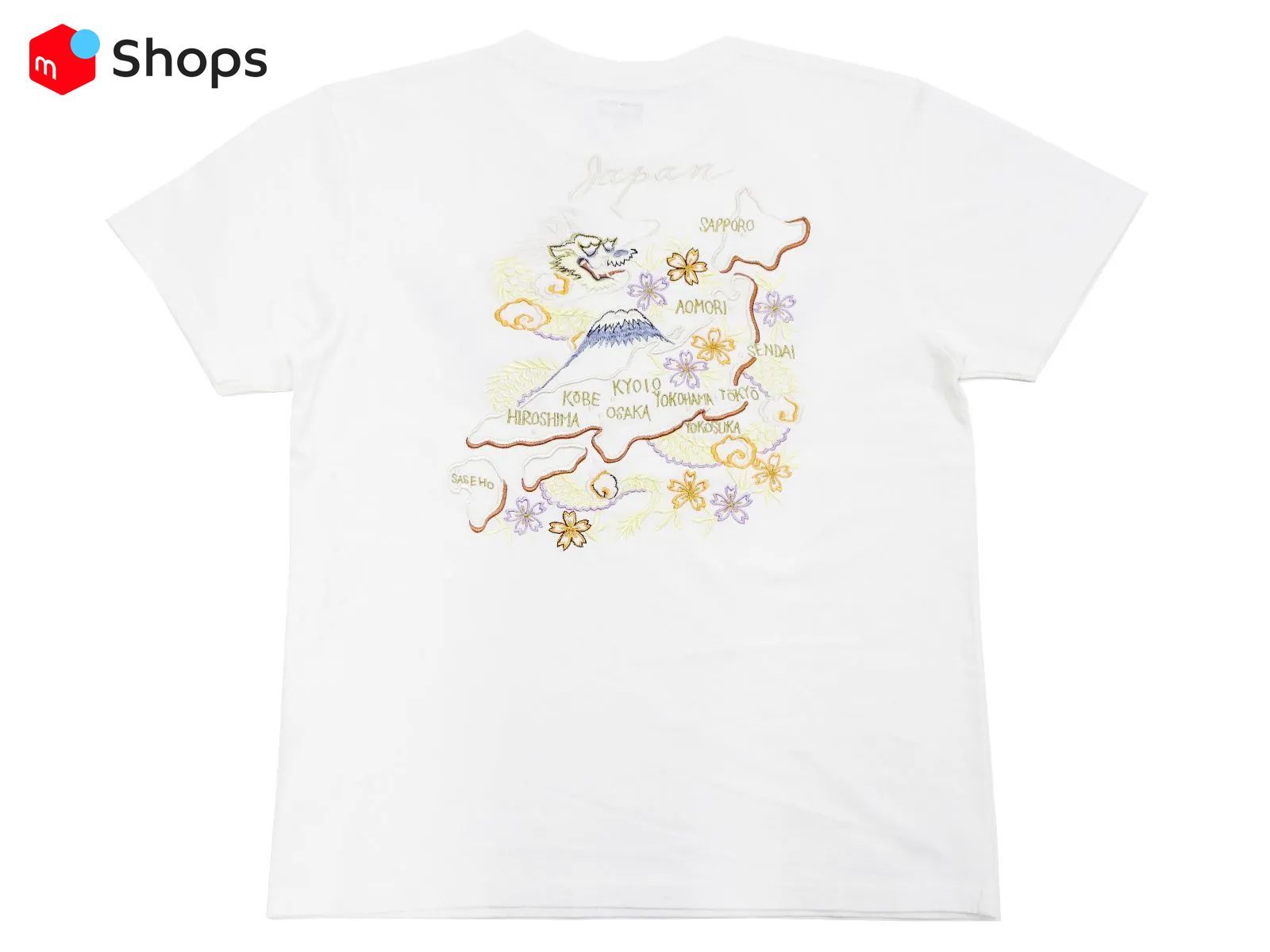 TT79215 テーラー東洋 TAILOR TOYO スカTシャツ 半袖Tシャツ 「ジャパンマップ・龍」 総刺繍 TT79215 SUKA T-SHIRT JAPAN MAP 東洋エンタープライズ tシャツ 白 新品 アメカジショップ