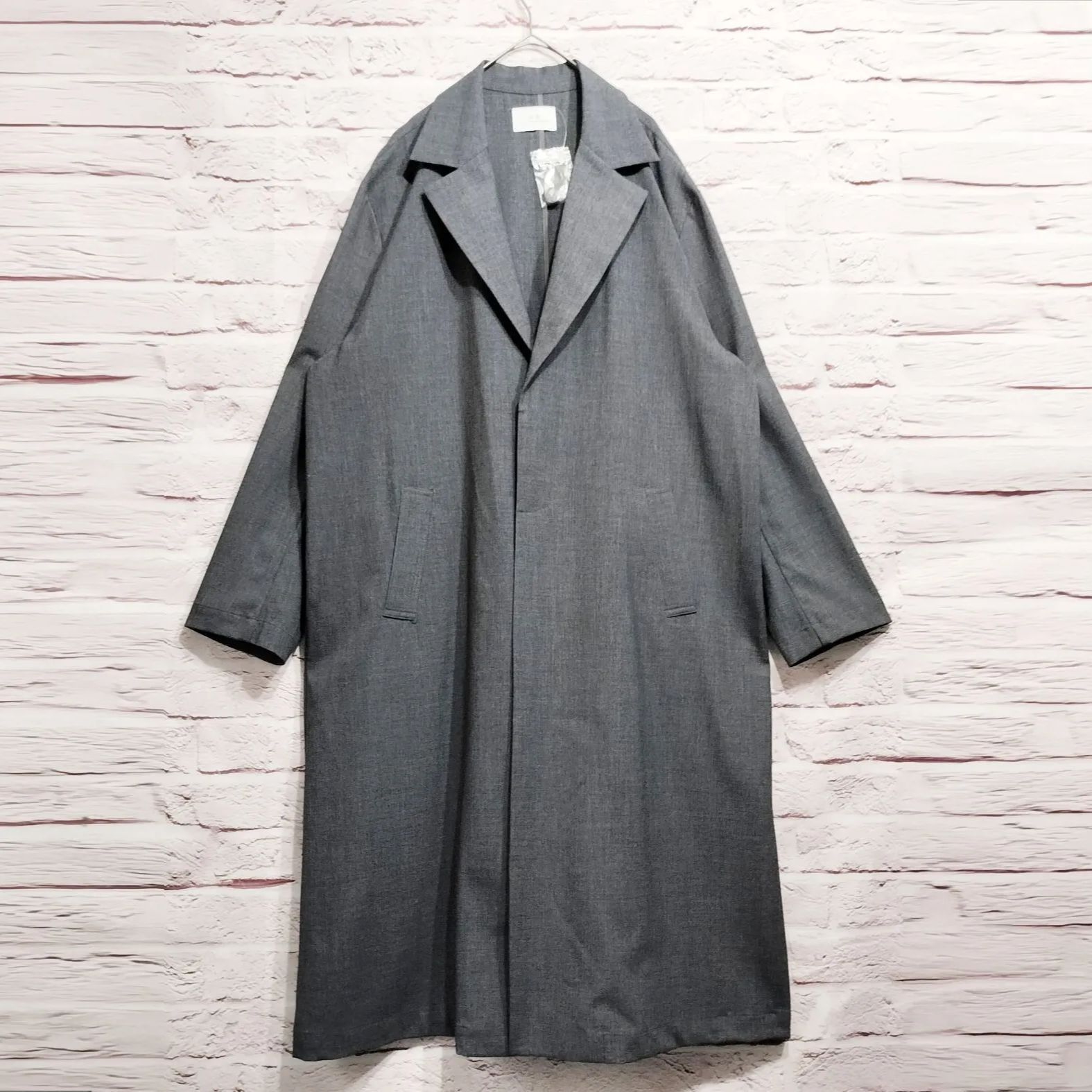 1980’s 初期タグ ワイズ 着丈110cm チェスターコート ベルト 比翼 セール】 千鳥ジャカードチェスターコート （その他アウター