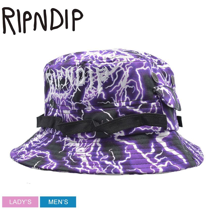 リップンディップ バケットハット RND4987 レディース メンズ NIKOLA BOONIE HAT RIPNDIP カラー:ブラック×パープル 品番：23659060