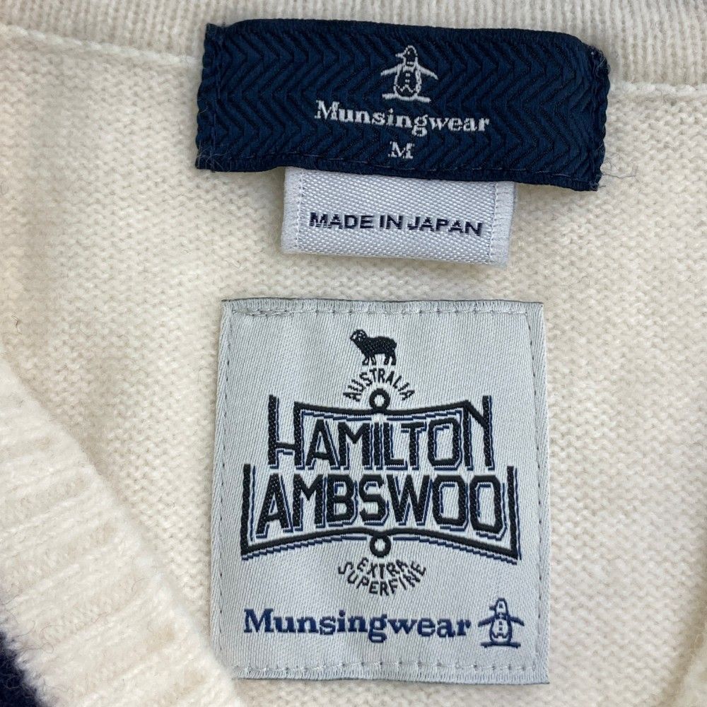 サイズ：M MUNSING WEAR マンシングウェア  ニットベスト  ホワイト系 [240101448694] ゴルフウェア メンズ ストスト サイズ：M MUNSING WEAR マンシングウェア ニットベスト