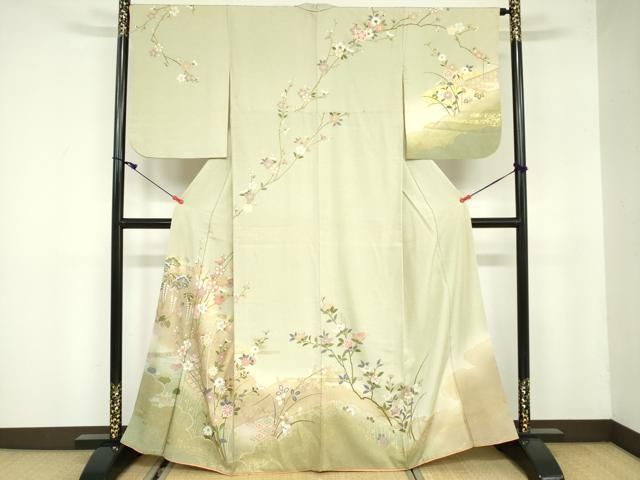 平和屋着物○訪問着 枝花松文 暈し染め 金彩 正絹 逸品 DAAX1500op