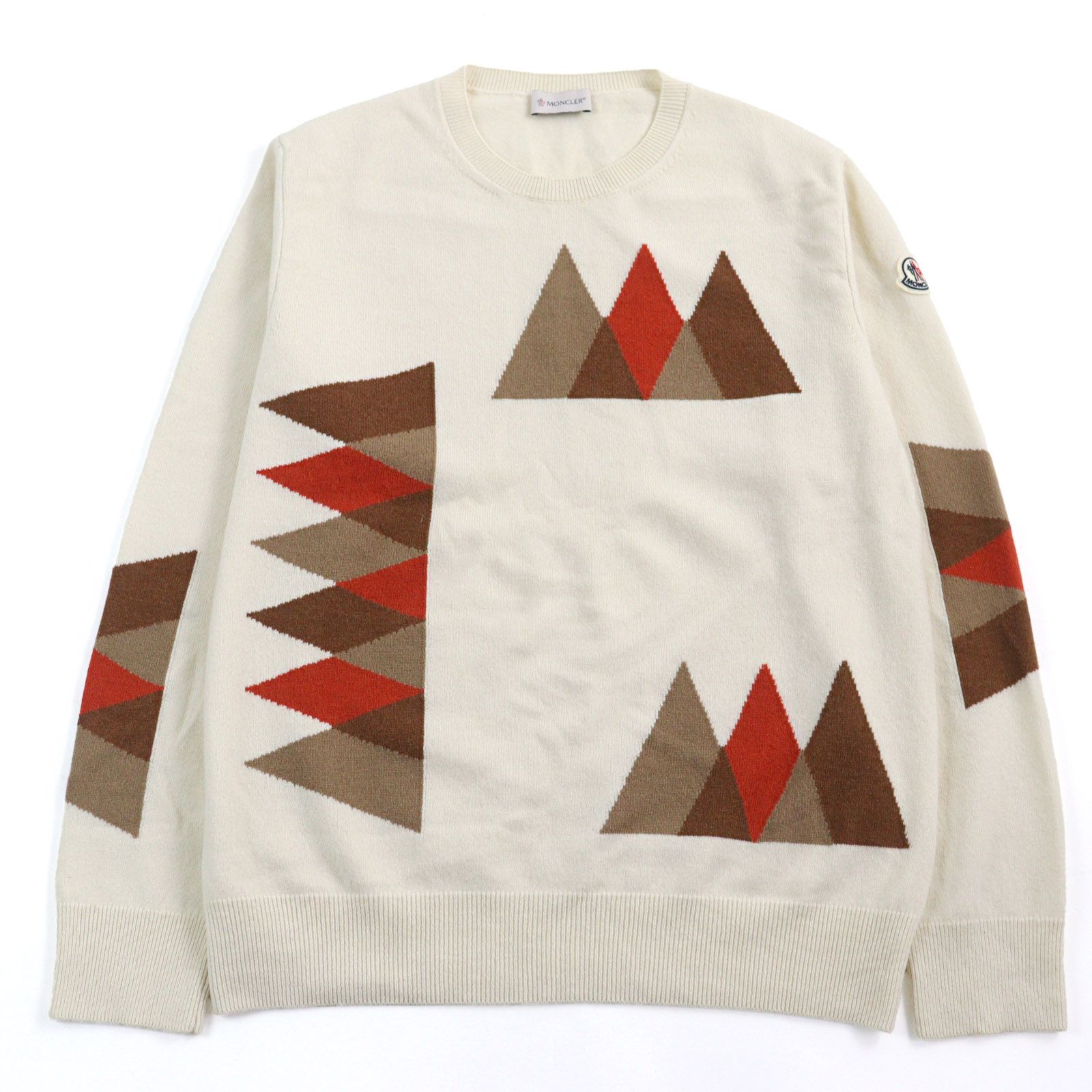 MONCLER アイボリー ニットセーター L MONCLER アイボリー クルーネックセーター