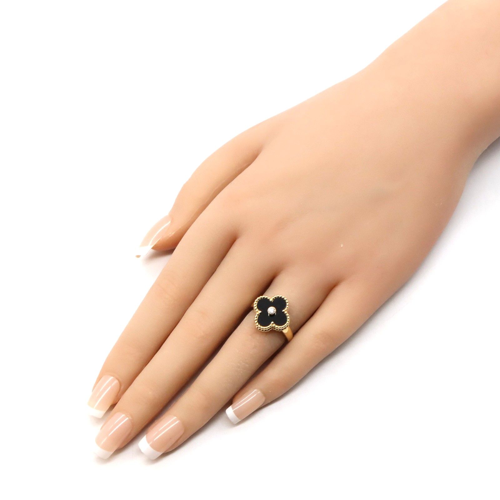 Van Cleef & Arpels アルハンブラ オニキスリング ヴィンテージ アルハンブラ リング 18K イエローゴールド