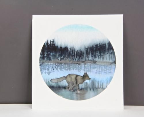 THE CLAY PLAY | WATERCOLOR NORDIC NATURE WITH FOX (no.381) | A3 アートプリント/ポスター