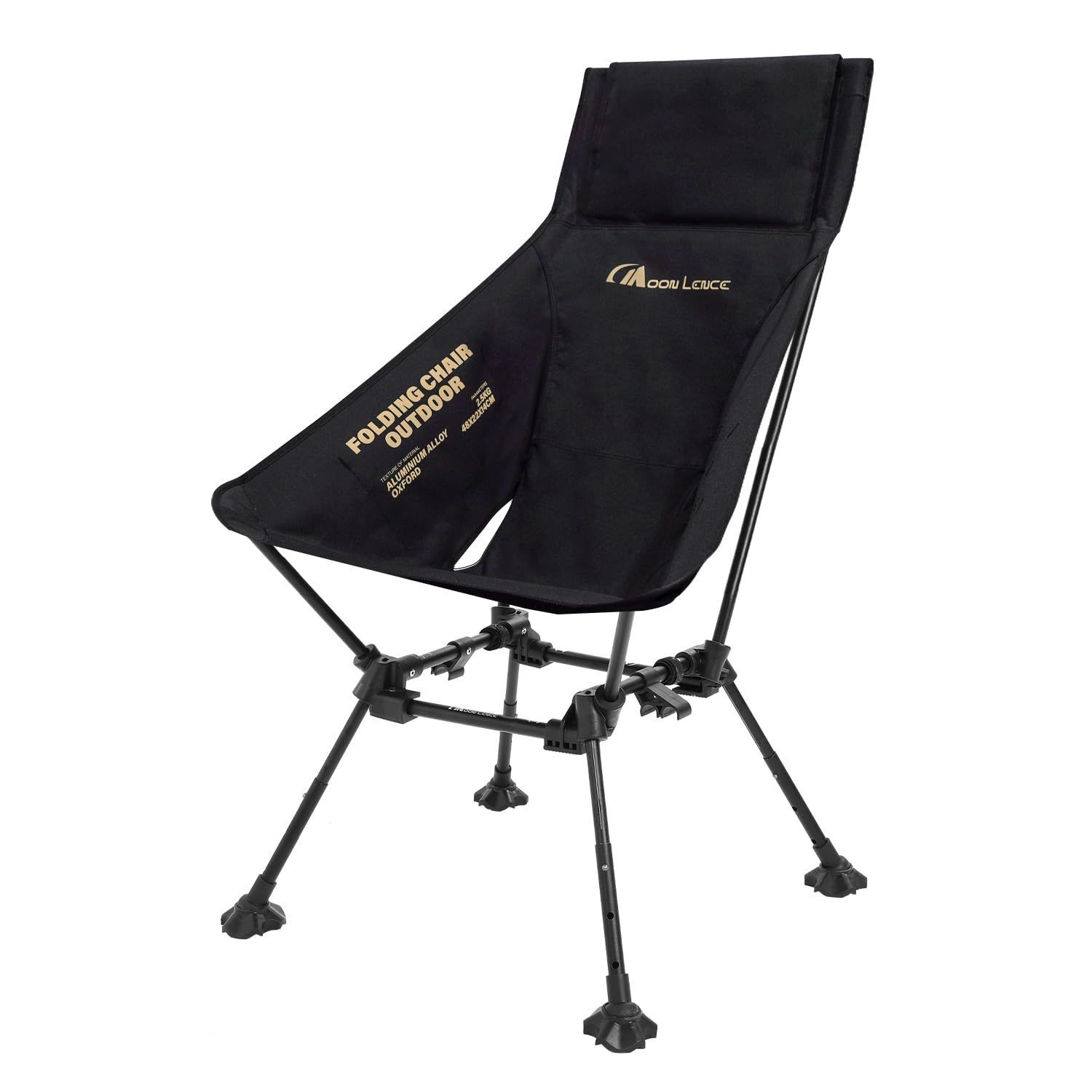 新着商品 大型足キャップ 四段階高さ調節 アルミ 超ワイド67cm キャンプ 椅子 ハイバック グランドチェア チェア 折りたたみ アウトドア 軽量 コンパクト LENCE 耐荷重180kg MOON 収納バッグ付き