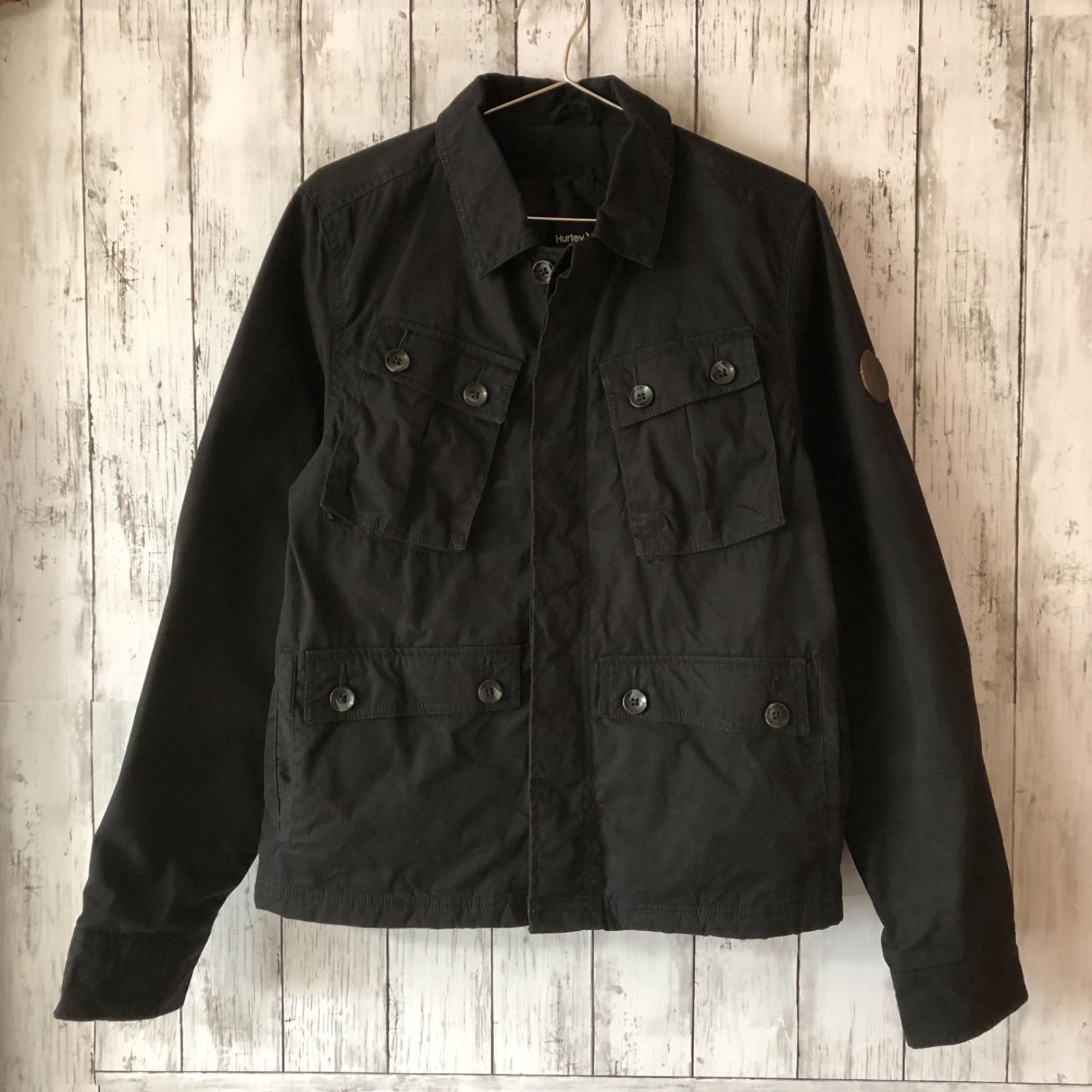 Hurley フェイクレザーロゴ バイカージャケット アウター メンズ