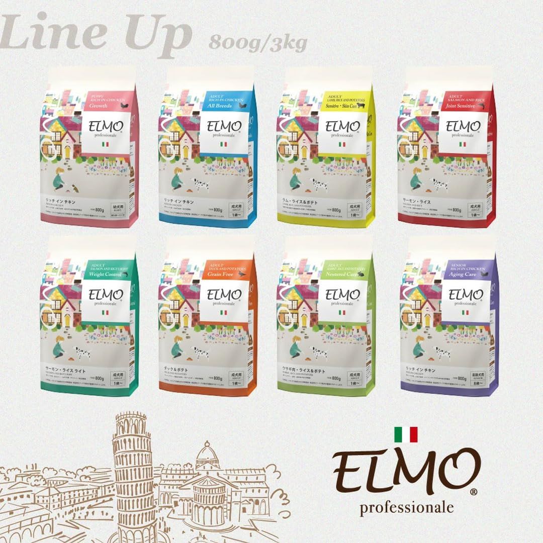 ELMO 幼犬用ドライフード 3kg×2、800g×3 楽天市場】☆【幼犬 子犬用 イタリア製ドッグフード 3kg】ELMO