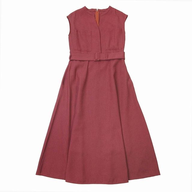 新品タグ付アナイ チェーンプリント カシュクールワンピース 長袖 38