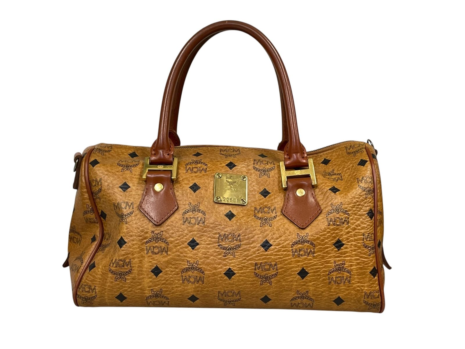 MCM エムシーエム 2WAY ミニ ボストンバック ヴィセトス ショルダーバッグ ハンドバック ブラウン ブランド|025