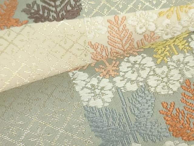 平和屋着物○つけ帯 唐織 市松草花文 正絹 逸品 DAAT0361ob - メルカリ