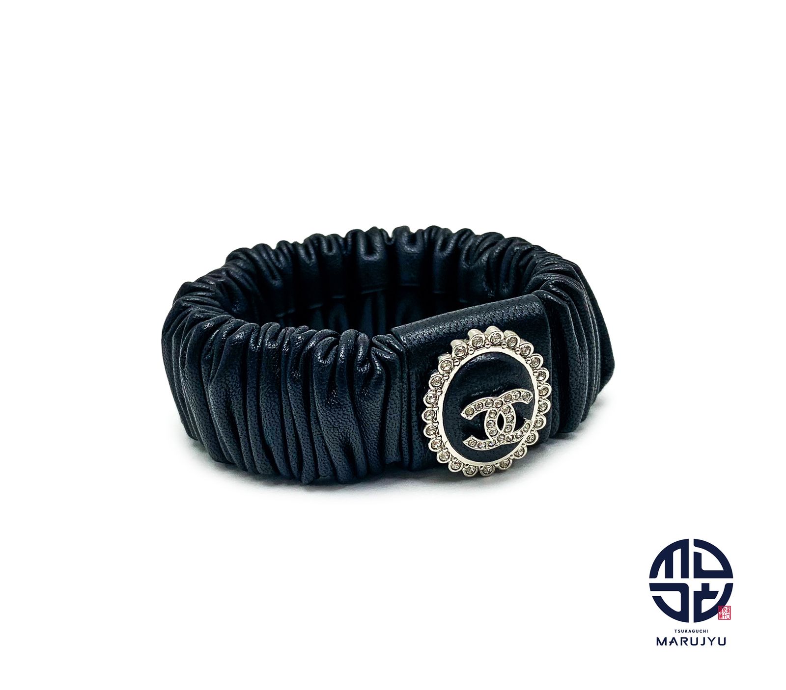 CHANEL シャネル ブラック ヘアバンド ココマーク/ラインストーン