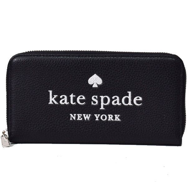 ケイトスペード 長財布 katespade ぺブルレザー グリッター ラメ ロゴ 
