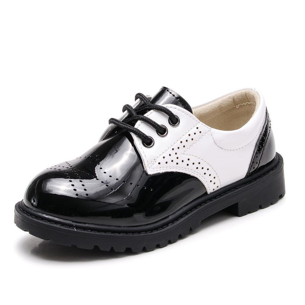 ブラック×ホワイト  31(19.5cm)  フォーマルシューズ 男の子 pmyfshoe801 子供靴 フォーマル 男の子 子供 フォーマルシューズ キッズシューズ ドレスシューズ シューズ 合皮 フォーマル靴 靴 くつ 