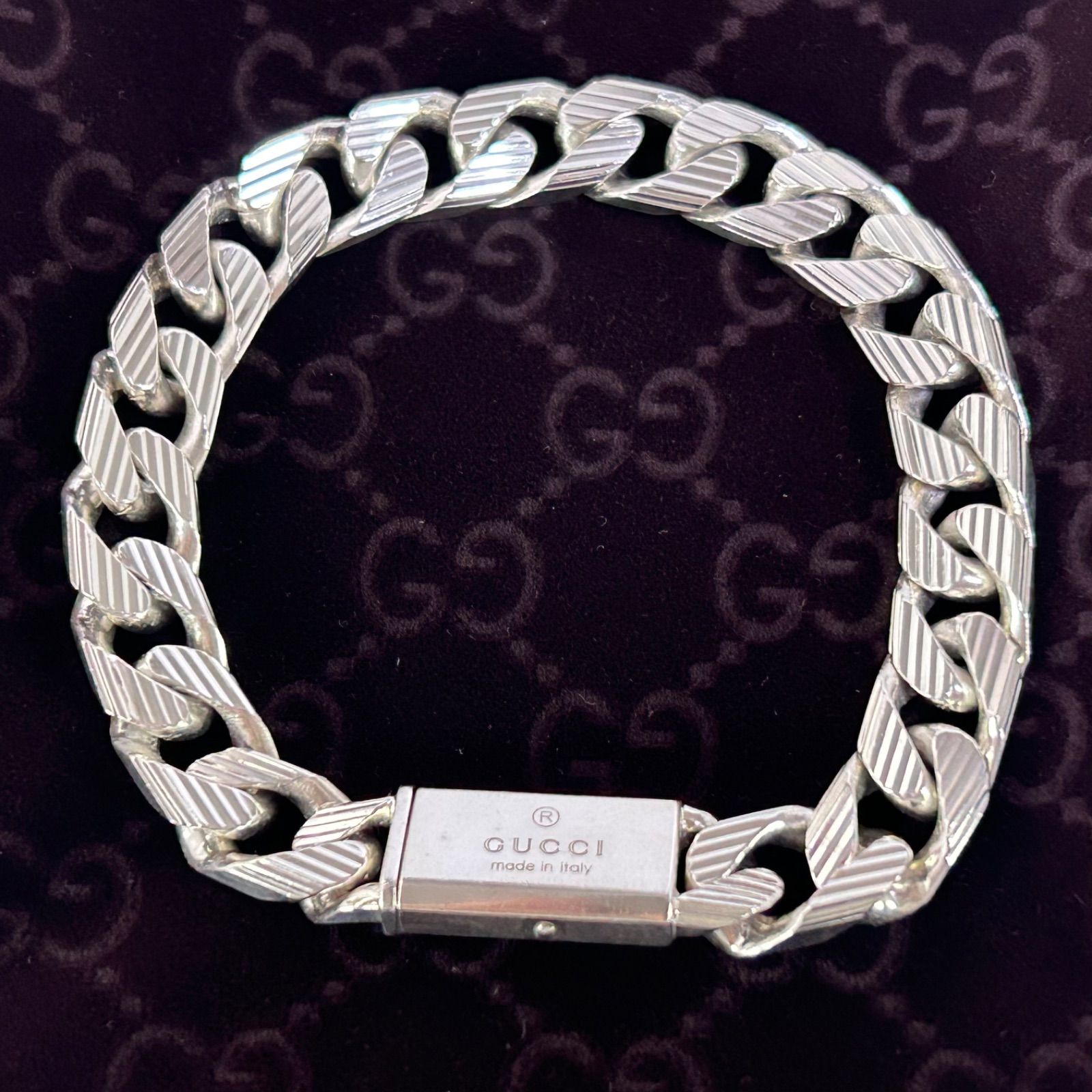 グッチ ブレスレット 喜平 ストライプ 重厚 AG925 GUCCI #20