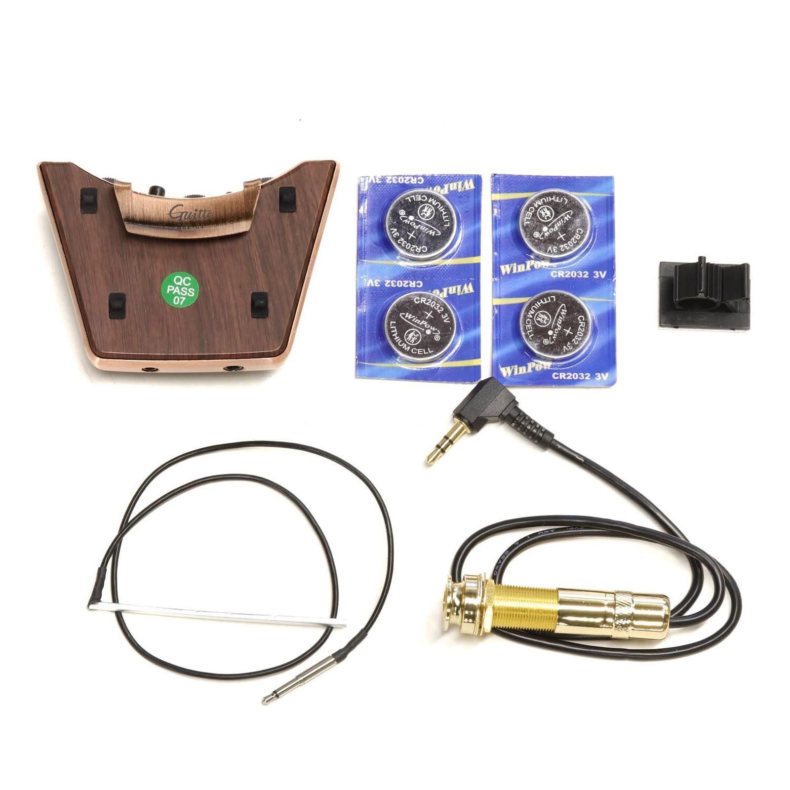Guitto アコースティック ギター用 ピックアップ マイク - ピエゾ トーンコントロール フェイズスイッチ付 GGP-01