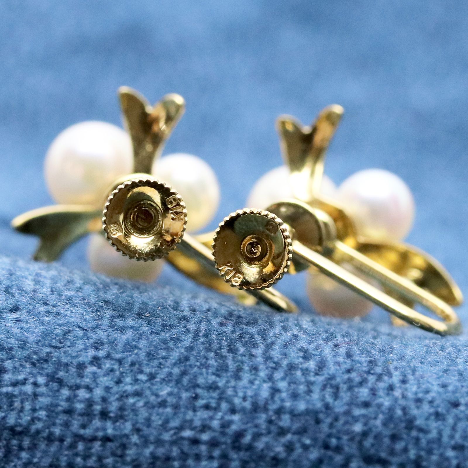 ミキモト K18 3P ベビーパール イヤリング 真珠/24-1152 - メルカリ