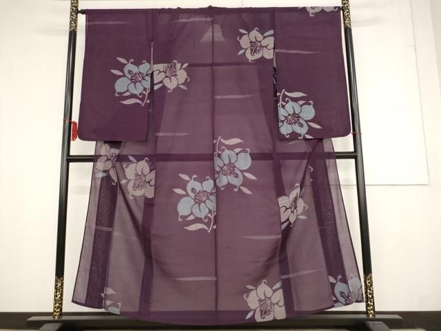 平和屋着物＊夏物 小紋 草花紋紗 正絹 逸品 未使用 DAAW0144op