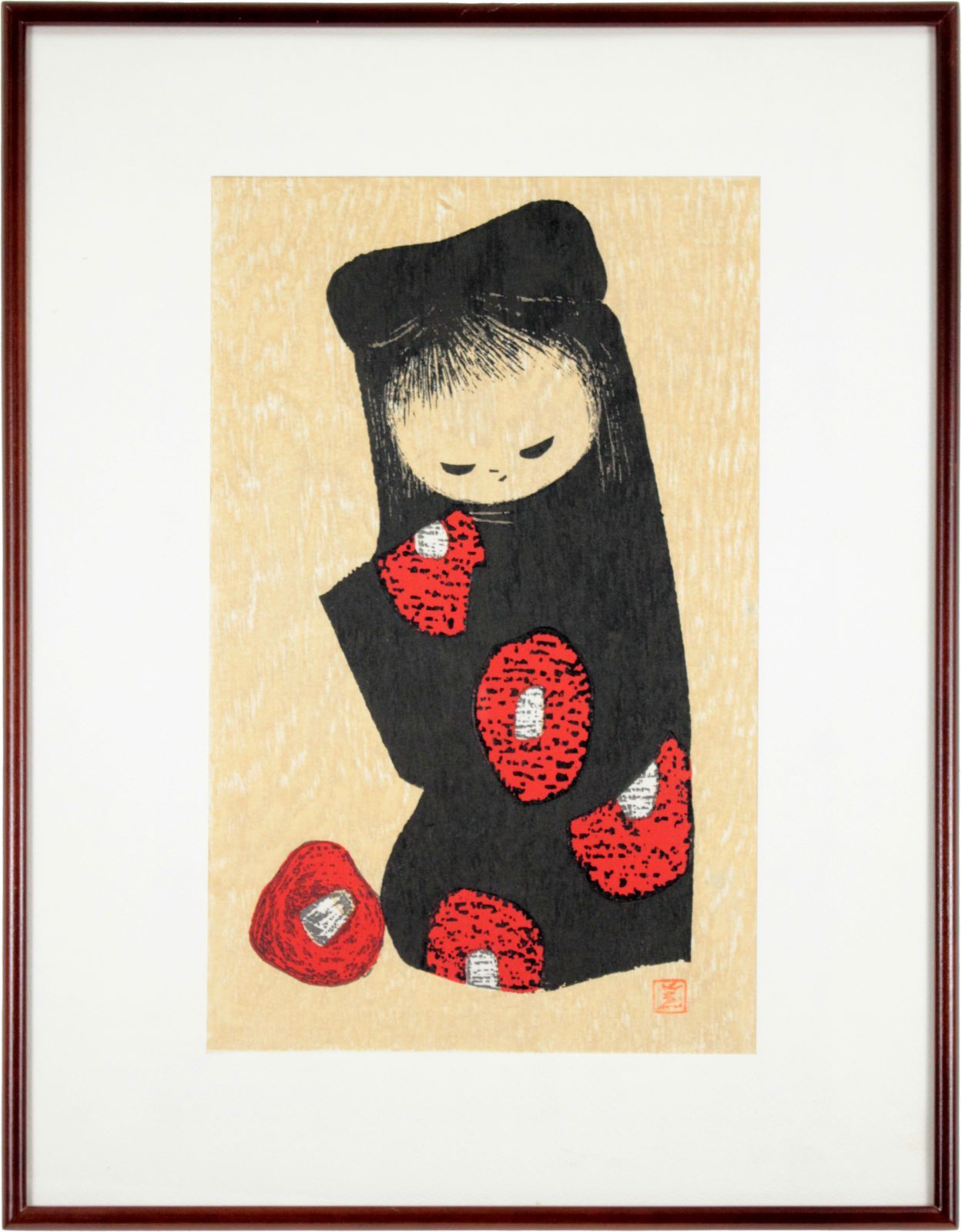 河野薫 「椿」 木版画 絵画 - メルカリ