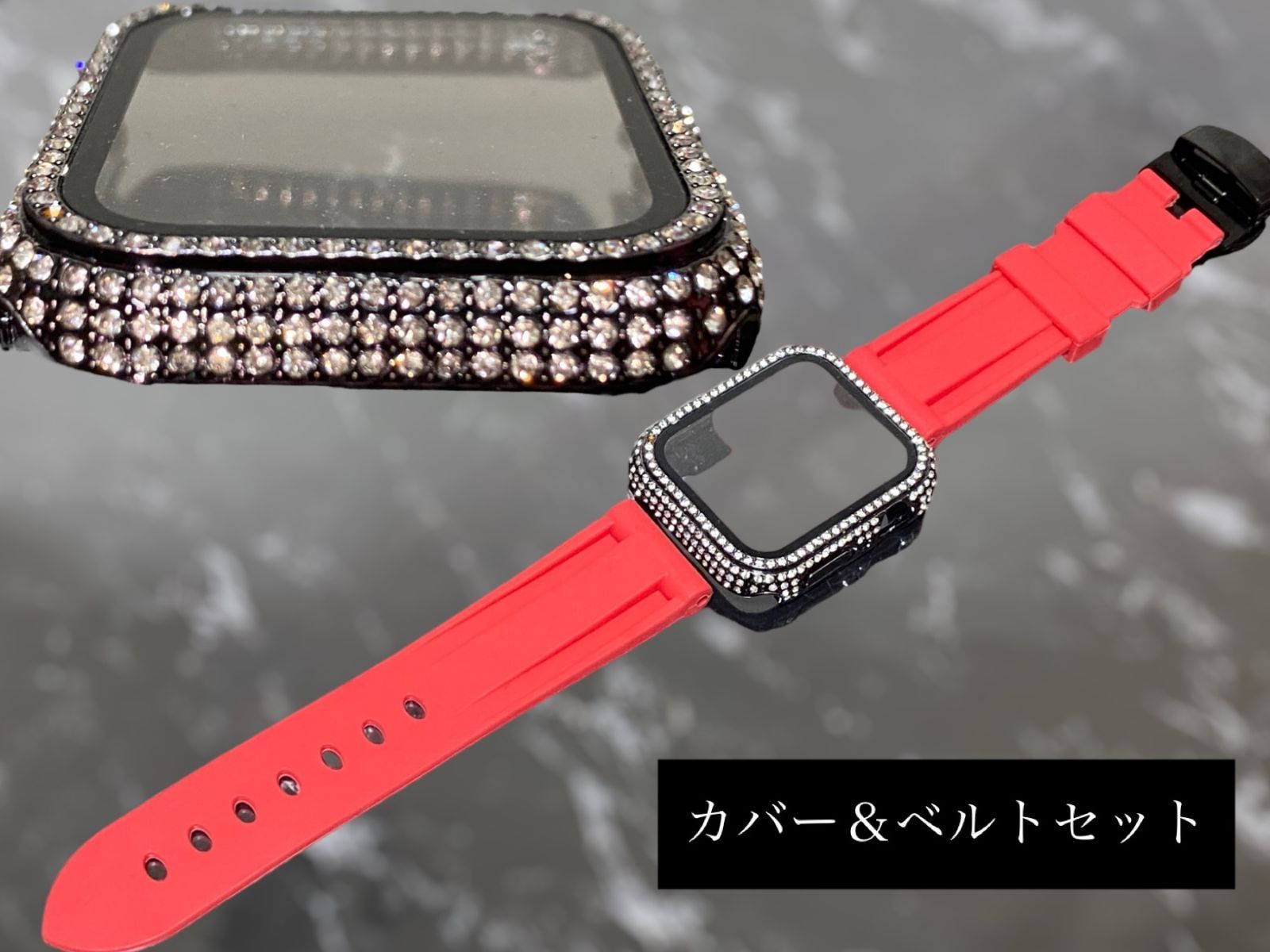 ローズ☆ アップルウォッチカバーultra 49mm AppleWatchバンド - 時計
