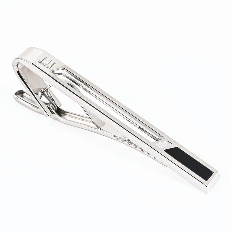 ダンヒル dunhill ネクタイピン タイピン タイバー タイクリップ オニキス カットアウト メンズ シルバー ブラック DU20FYS9138040 英国