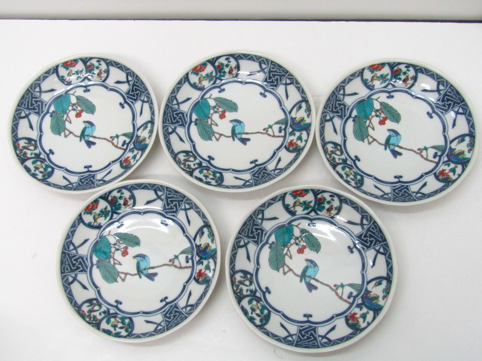 九谷焼 青風 中皿 5客 伝統