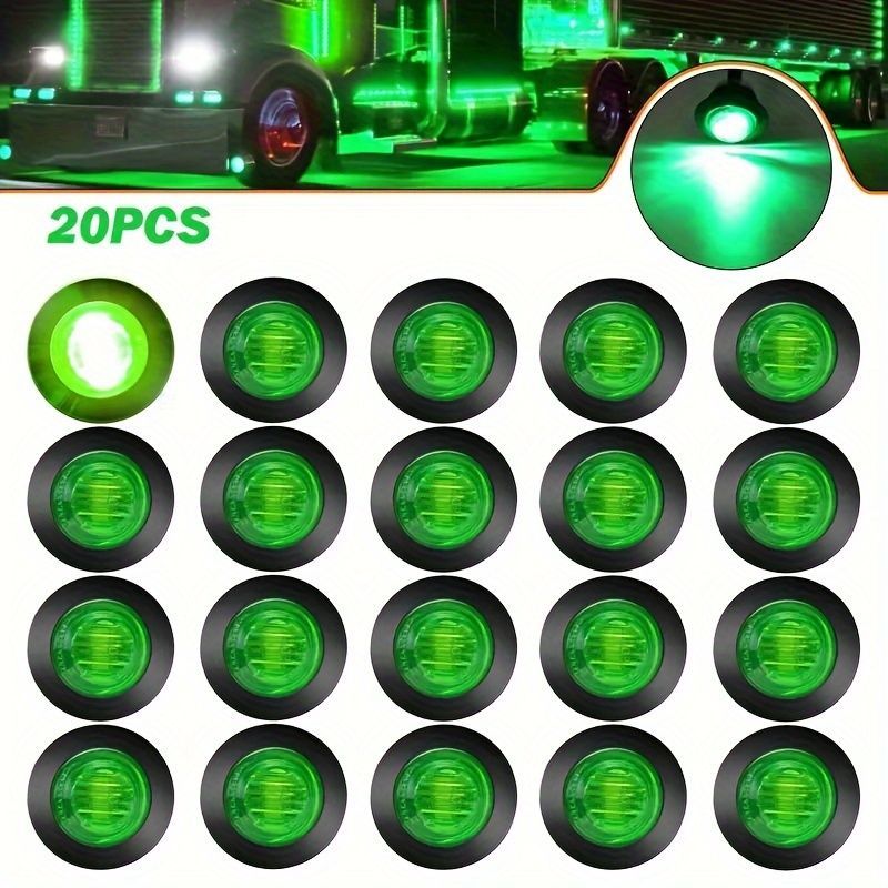 『4年保証』 20個セット 24V 12V 防水 緑 グリーン LED サイドマーカー アクセサリー